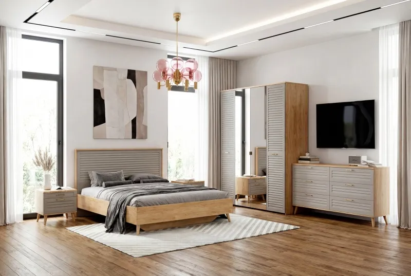 Комод 6 ящ "Гавана" спальня Светло-серый