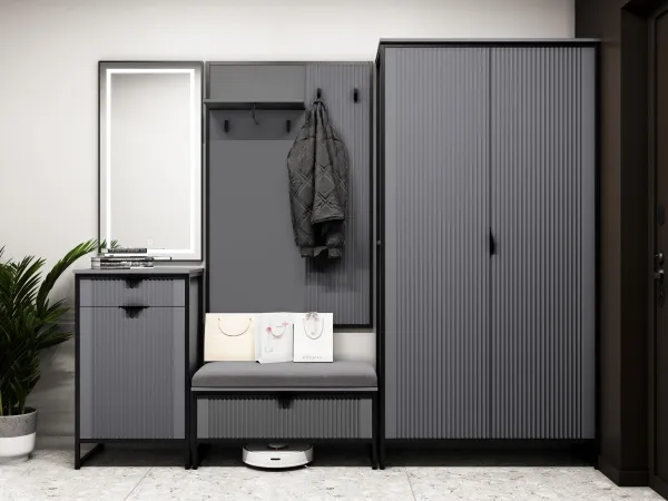 Тумба 1 дв и 1 ящ "Нора" прихожая Графит